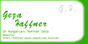 geza haffner business card